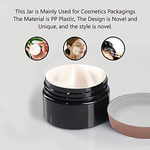 Image of Zenvista Empty Black Color Cosmetic Jars with Rose Gold Cap 50gm[ZMJ18][Pack of 5]