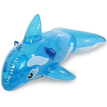 Intex 58523NP - Cavalcabile Gonfiabile Mare Orca Azzurra, Vinile, Azzurro, 152x114 cm