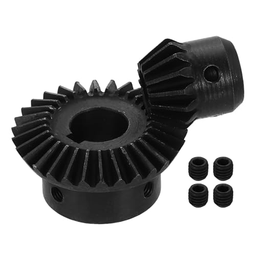 Image of uxcell 2Pcs Tapered Bevel Gears Set, 1.5 Mod 1:2 (15T /30T) Harden Steel Straight Bevel Gear, 90 Degree Steering Motor Gears, (10 /15mm Shaft Hole with Keyway)