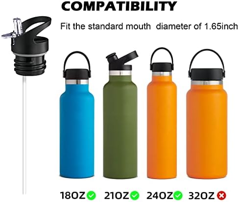 Standard Size Straw Lid for Hydro Flask Standard Mouth and Simple Modern Ascent Bottle, Sports Caps Water Bottle Accessories Top Replacement Straw Lid- 2 Pack 