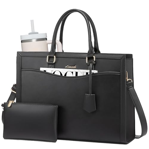 LOVEVOOK 2pcs Leather Work Tote Set