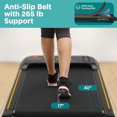 Image of SereneLife Portable Foldable Treadmill with Remote Control, 8.7 MPH Smart Speed Control, Treadmills for Home, Under Desk Treadmill for Home Office, Shock Absorption, App Support, 265lbs Limit