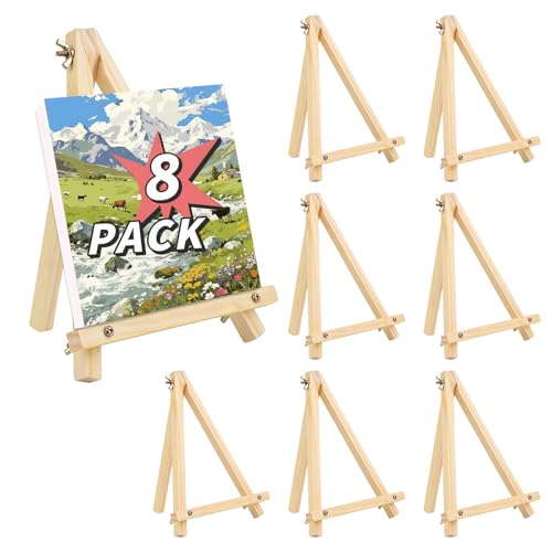8 Pack 9 Inch Wooden Easel for Painting
