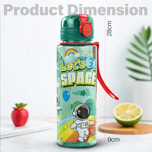 Image of BAYBEE Space 700ml Sipper Bottle for Kids, Anti-Spill Sippy Water Bottle- BPA Free |Sippy Cup, Baby Bottle Sippers | Sipper Water Bottle for Kids Infants & Toddlers 6 Months to 9 Years (Green)