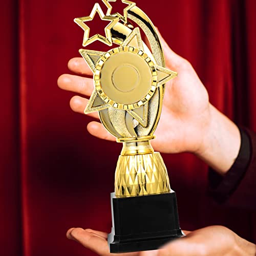 NOLITOY Troféu de prêmio de estrelas de 25,4 cm para crianças, troféu de prêmio de ouro de plástico