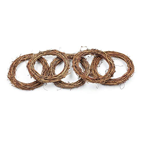 Grapevine Rattan Wreath Hanging Wedding Christmas Party Garland Home Decoration (25cm)Pack Of 5