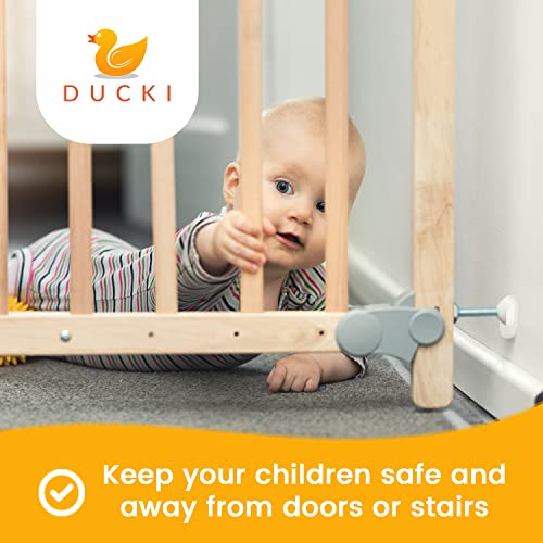Ducki Designs Baby Gate Bumpers (Clear) - Self Adhesive Wall Protector For Baby Gate Fence - Removable, Reusable, Washable - Baby Safety Gate Wall Padding - Baby Gate Accessories - Child Proofing Kit #TOP2