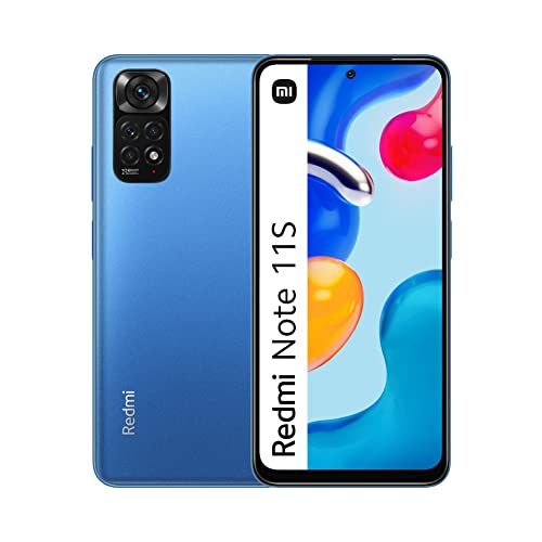 Xiaomi Redmi Note 11S - スマートフォン 6+128GB、6.43インチ 90Hz FHD+ AMOLED スクリーン、MediaTek Helio G96、108MP プロフェッショナルカメラ、5000mAh、トワイライトブルー (2 年保証)、ブルー