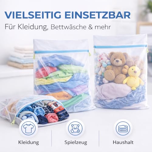2x XXL Premium Wäschenetz 60x90 cm Set Groß - Netz für Waschmaschine- Wäschesack in verschiedenen Größen - Waschsack & Wäschebeutel mit Reißverschluss