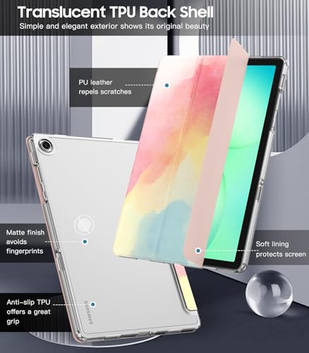 Image of TiMOVO Soft Case for Samsung Galaxy Tab A11+ /A11 Plus 11 inch 2026, Rainbow | Fit for SM-X230 /X236 /X238, Slim Soft TPU, Translucent Frosted Back, Auto Wake /Sleep