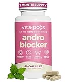 VITA-PCOS AndroBlocker Balance Supplement for Women - Stinging Nettle Capsules with Zinc & Inositol for Unwanted Facial Hair & Healthy Period - Saw Palmetto for Women Energy & Vitality - 60 Capsules