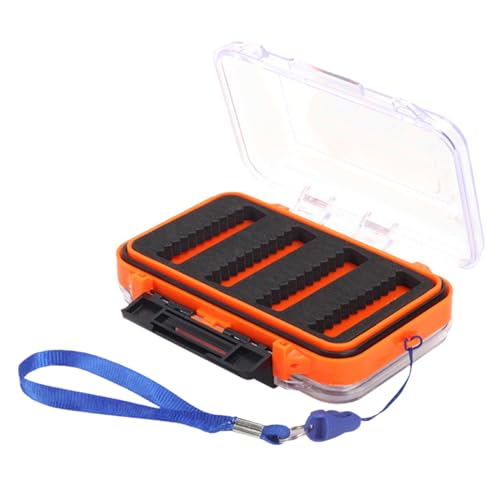 Caja de pesca con mosca con bolsillos impermeables, caja de aparejos de pesca de doble cara, pesos, aparejos de pesca, organizadores