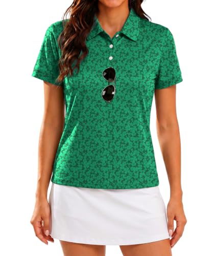 Little Beauty Womens Golf Shirt UPF 50+ Short Sleeve Polo Collared Shirts