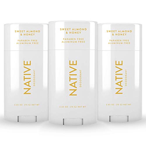 Native Deodorant - Natural Deodorant For Women and Men - 3 Pack Sweet Almond & Honey - Aluminum Free, Free of Parabens and Sulfates - Vegan, Contains Probiotics