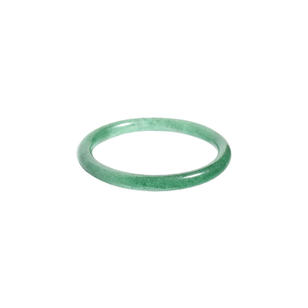 SnamicE Narrow Green Jade Bangle Bracelet for Women Wealth Good Luck Bracelet Fashion Round Green Jade Stone Bangle for Woman Birthday Wedding Gift Yoga Meditation,