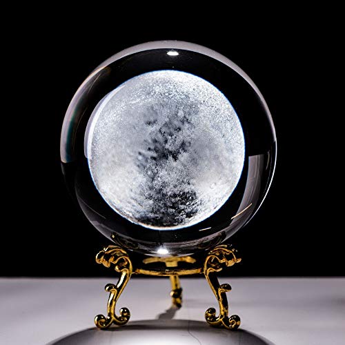Sphère de cristal 6 cm gravé au laser globe de lune figurine décoration maison