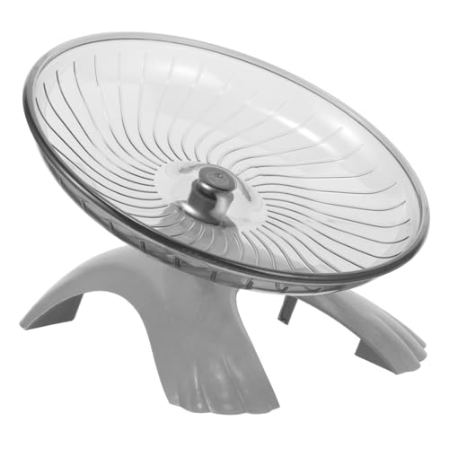 Happyyami Plastic Steel Shaft Hamster Exercise Saucer Silent Running Wheel for Cage Dwarf Hamster Toy Random Color