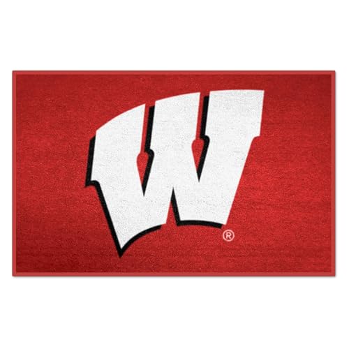 FANMATS - 1640 NCAA University of Wisconsin Badgers Nylon Face Starter Rug 19"x30"