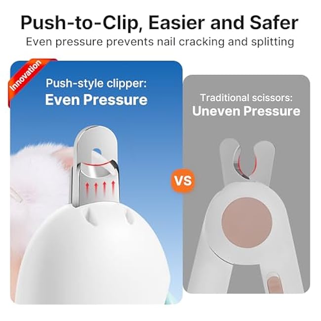 Potaroma Cat Nail Clipper with Adjustable 3-Size Trimming Hole & Hidden Nail File | Safe Toenail Trimmer for Kittens & Indoor Cats | Anti-Splash Claw Cutter for Grooming (Blue)-wiTbagtc