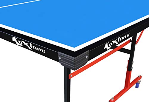 Image of Koxton Amazon Brand Koxtons TT Club Foldable Tennis Board Table with Wheels and Net (Full Size, 18mm)
