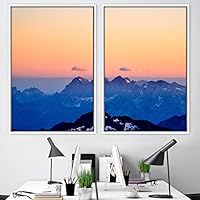 2 Piece Framed Canvas Wall Art Sunset in The Mountains Canvas Prints Home Artwork Decoration for Living Room,Bedroom - 16