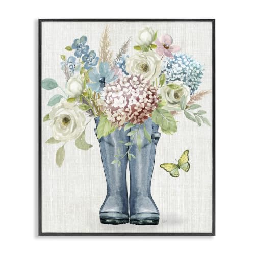 Rain Boots Bouquet Floral, 16 x 20 Inch Framed Giclée Print