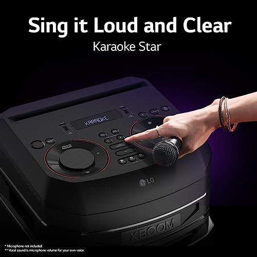 Image of LG XBOOM RNC7 Party Speaker, Multi Color Lighting, Karaoke Feature, 1 Guitar Input, Wireless Party Link, USB, Bluetooth Connection, XBOOM App