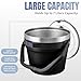 COKTIK 7L Vacuum Insulated Ice Bucket with Lid and Scoop& Tongs，Large capacity Stainless Steel Beverage Bucket for Cocktail, Champagne, Wine, Beer，Large Parties（Carbon Black Suit）