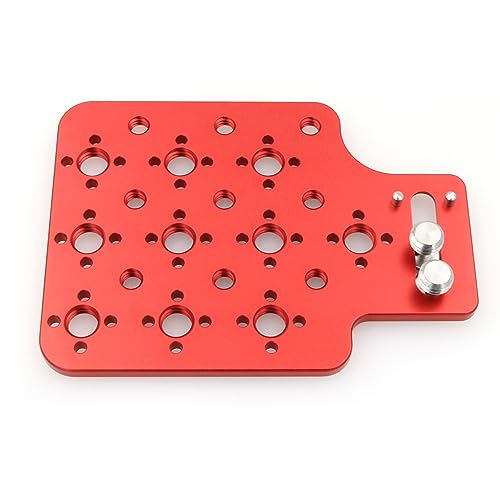 HangTon Universal Cheese Plate Camera Side Mounting 3/8" 1/4" Thread for Sony ARRI Alexa RED DSMC2 Komodo Teradek Vaxis Rig Wireless Receiver (Red) - Image 3
