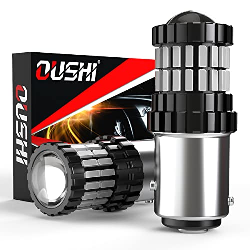 OUSHI 1157 BAY15D Bombillas LED, Rojo Brillante 300% De Brillo 2600Lm, P21/5W 2057 7528 Bombilla LED Para Luz De Marcha Atrás Luces De Señal De Giro De Freno Trasero, 2 Piezas