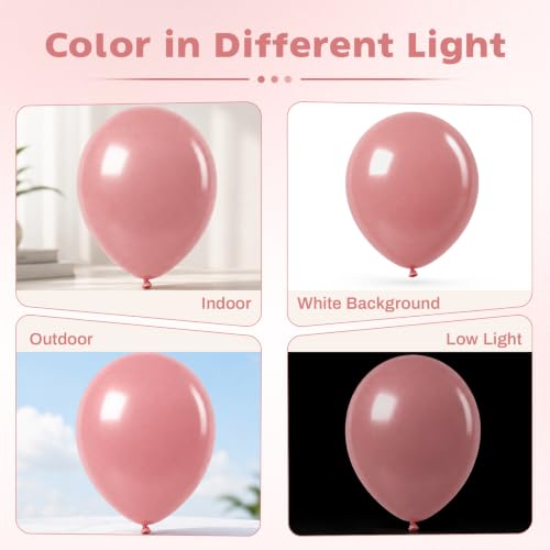 Image of Dusty Pink Balloons, 12 Inch Boho Pink Latex Party Balloons for Women Girls