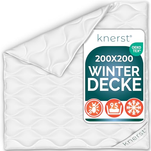 KNERST® Winterbettdecke PolarDream - atmungsaktive und temperaturausgleichende Winterdecke - extra warme Bettdecke 200x200 cm für den Winter -...