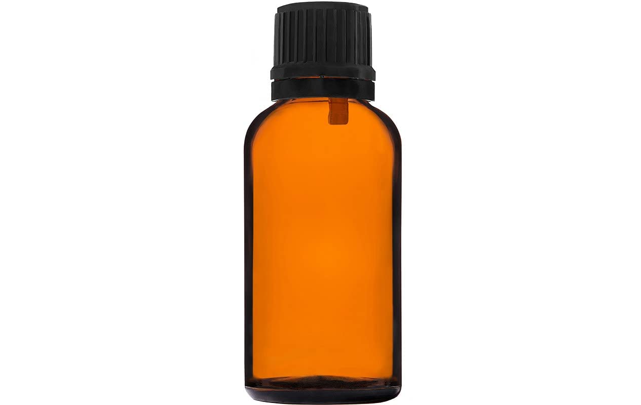 30ml-110 pièces de Flacon à Compte-gouttes - Petit Flacon en Verre Ambré de type Apothicaire avec Bouchon à Compte-gouttes Noir en Verre Brun Ensemble comprenant 5 Accessoires