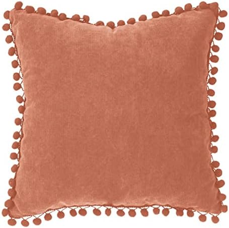 Ma sélection meuble et accessoires chambre Atmosphera - Coussin Pompons - Rose Terracotta - 40x40 cm
