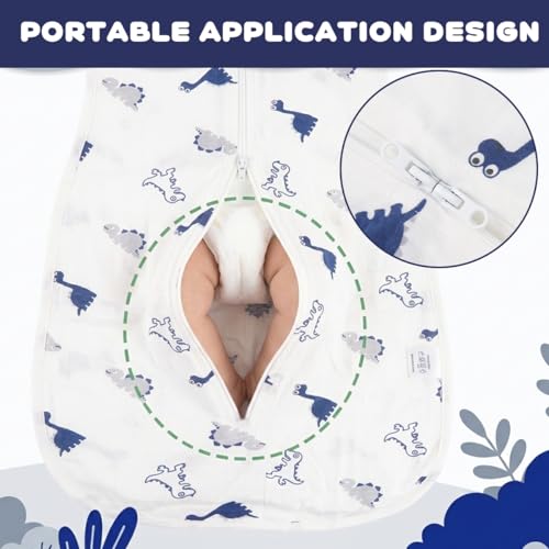 Image of SNOWIE SOFT Baby Swaddles for Newborns, Bamboo Cotton Baby Swaddle Wrap for Newborns Arms Up Baby Sleeping Blanket Zipping Sleeping Bag Newborn Sleep Sacks for Startle Reflex for 0-6 Months