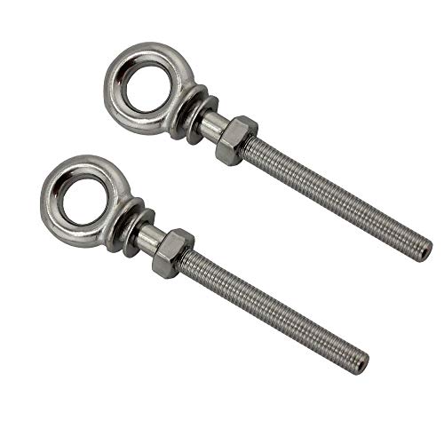 Boulons à œil M6x60 inox 316 avec rondelles et écrous pour fixation durable