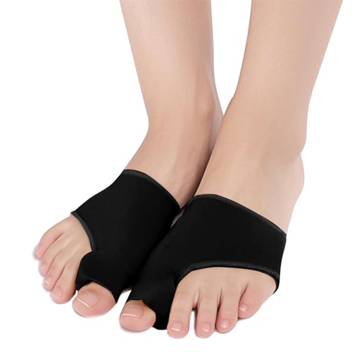 tongtonglovely 2 Pcs Bunion Corrector Relief Sleeve, Big Toe Straightener with Splint & Pads, Hallux Valgus Relief, Orthopedic Brace Big Toe Alignment (black)