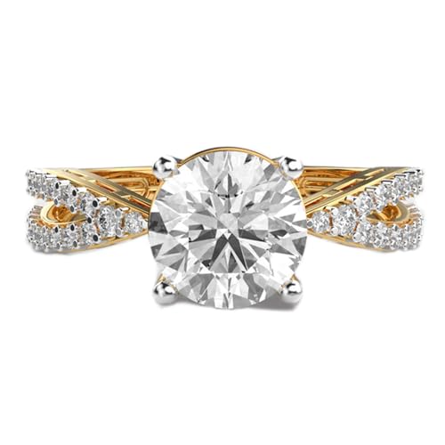 Bague moissanite argent 925 plaqué or solitaire luxe femme