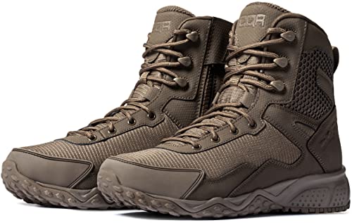 Cqr Men's Military Tactical Boots, Lightweight 6 Inches Combat Boots, Durable Edc Outdoor Work Boots, Raider 6 - Zip Sienna, 7 #TOP4