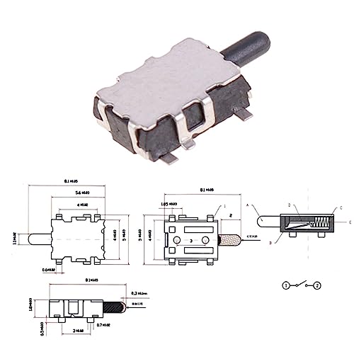Micro interrupteur à bascule normalement ouvert open pression latérale 10pcs