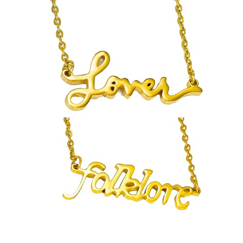 Singer Necklace Swift Music Folkllore Lover Signature Necklace Inspired Fan Gifts (Lover&Folklore)