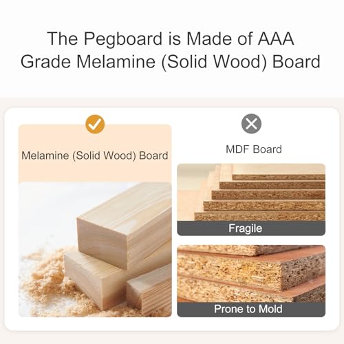 Panneaux perforés muraux pour optimiser les petits espaces avec miroir bois - 4