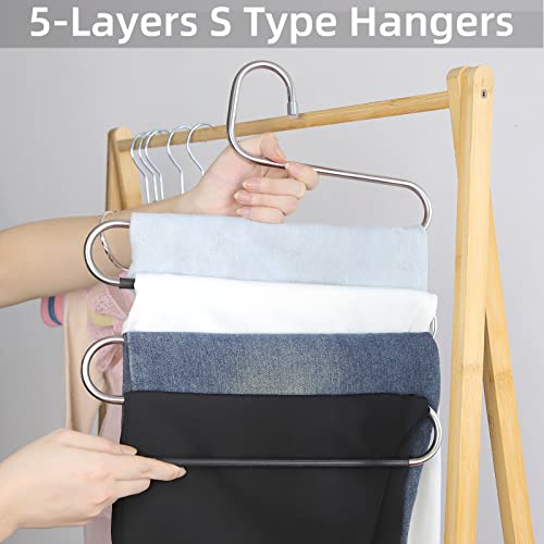 Pant Hangers Space Saving - 10 Pcs Black Pants Hangers S Hangers For Jeans Hangers For Closet #TOP3