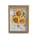 Mothers Day Gifts Framed Crochet Sunflowers with “SUNSHINE Joy in Every Bloom” End of Year Teacher Gifts from Students, Gifts for Mom, Mothers Day Gift for Mom