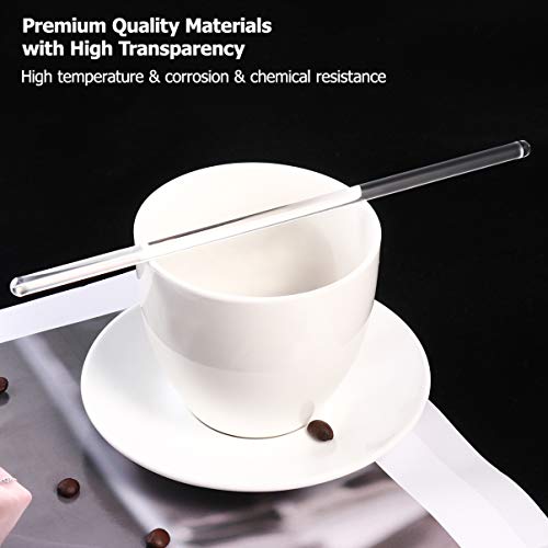 Ukcoco 10Pcs Glass Stirring Rod High Temperature Resistant Glass Stir Stick For Stir Hot Cold Beverages Cocktails Drinks Mixtures #TOP4