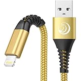 Câble iPhone Chargeur Cable [2m/Lot de 2] Lightning Cordon MFi Certifié Charge Rapide Nylon Tressé Ultra Résistant Fil Compatible avec pour iPhone 13 Pro Max XR 11 12 XS X 8 7 Plus 6s 6 SE iPad, Or
