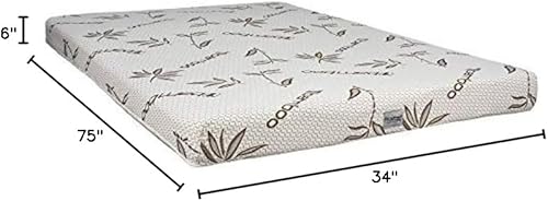 Miniatura 3 de RecPro Colchón de espuma viscoelástica de 6 pulgadas con infusión de gel con tecnología de bambú para cama de caravana, muebles de caravana (34 x 75