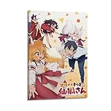 UASDIEMD Póster decorativo de anime con texto en inglés 'Virtuous Young Wife Fairy Fox' (30 x 45 cm)