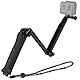 Hensych 3-Wege-Griff, faltbar, Selfie-Stick-Verlängerung, Einbeinstativ mit Stativ für Go-Pro Hero 10/9/8/7/6/5/4/3/2/1 für Osmo Action/Action 2, für Insta360 ONE R Xiaoyi und andere Action-Kameras