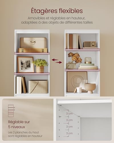 Bibliothèque haute Kailyn 180 cm blanc VASAGLE